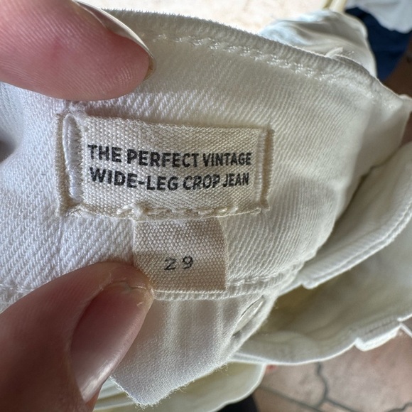 Madewell The Perfect Vintage Wide Leg Crop Jean Tile White Comfort Stretch 29 - Picture 6 of 8